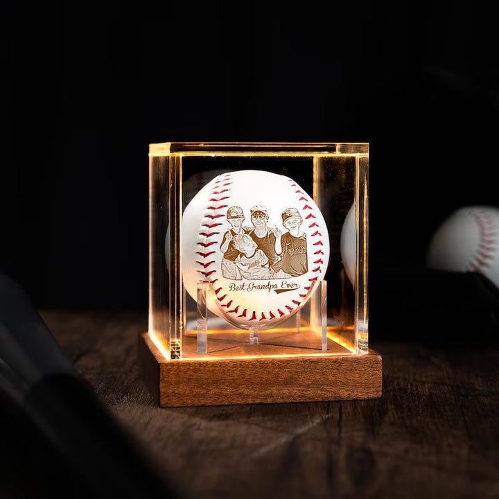 Personalized Father's Day Gift – Engrave Your Favorite Photo on Baseball Balls - Canvasgiftco