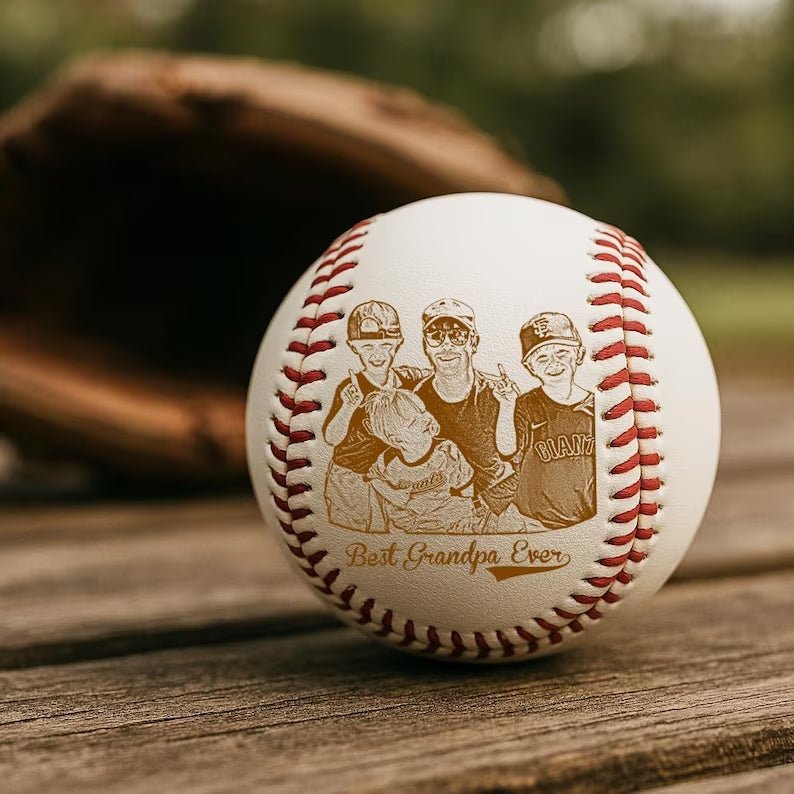 Personalized Father's Day Gift – Engrave Your Favorite Photo on Baseball Balls - Canvasgiftco