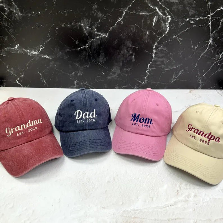 Personalized Mom, Dad & Grandparent Embroidered Cap - Canvasgiftco