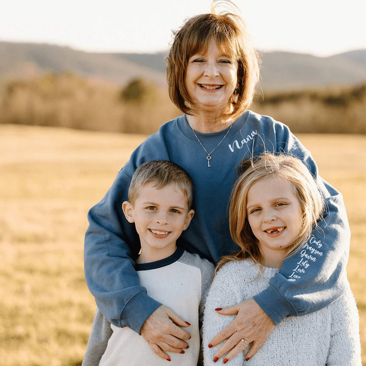 Personalized Mom Embroidered Sweatshirt Hoodie - Canvasgiftco