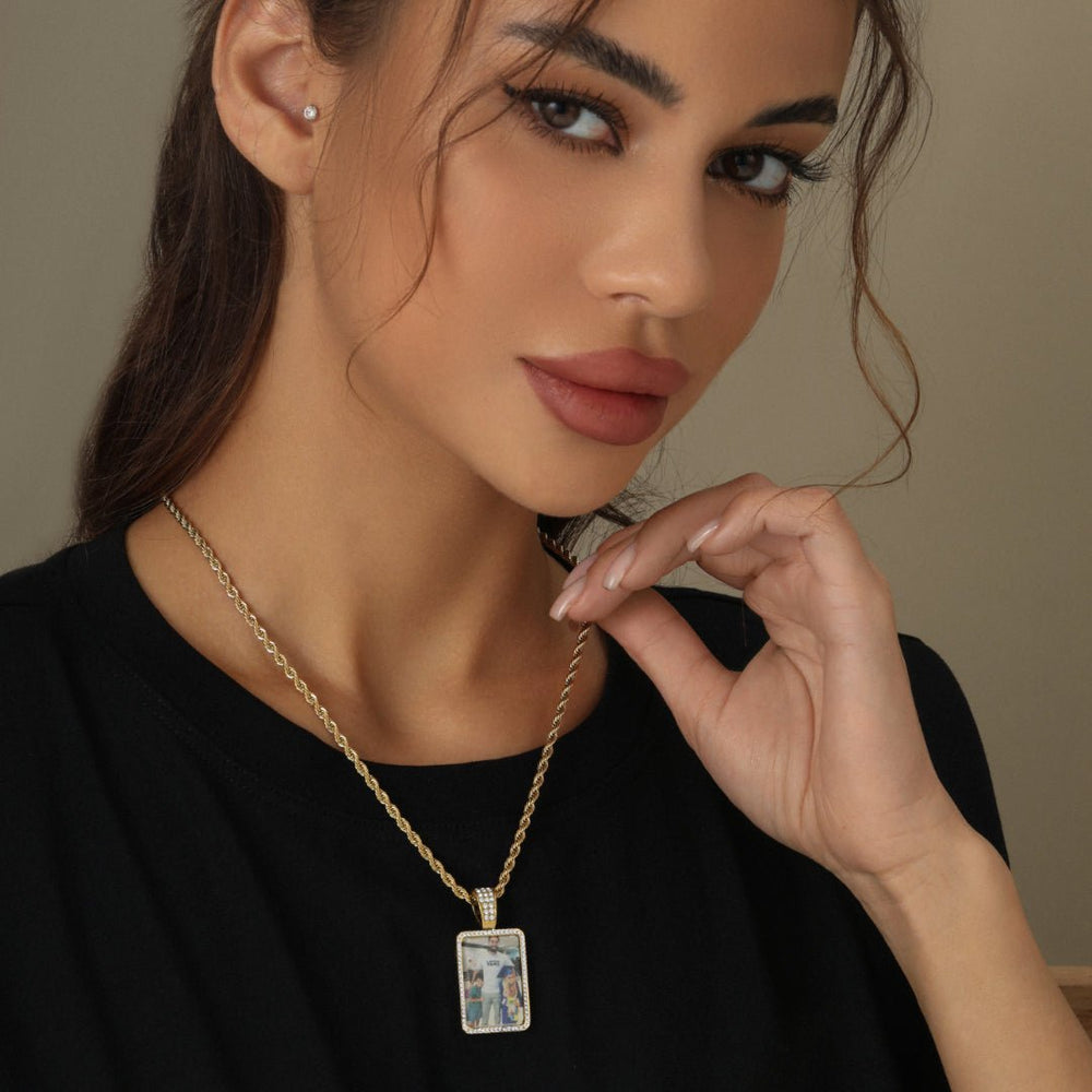 Personalized Photo Pendant With Micro - Set Zirconia - Canvasgiftco