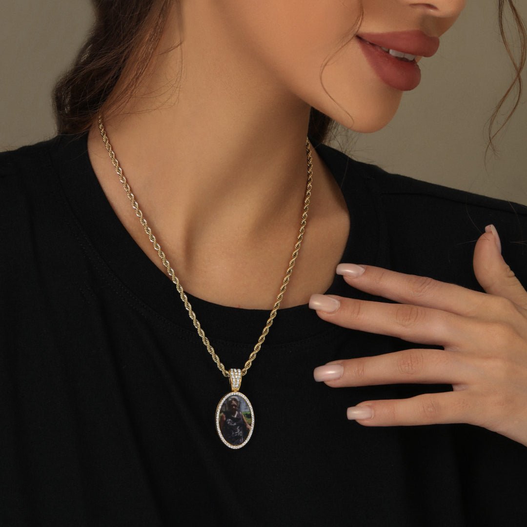 Personalized Photo Pendant With Micro - Set Zirconia - Canvasgiftco