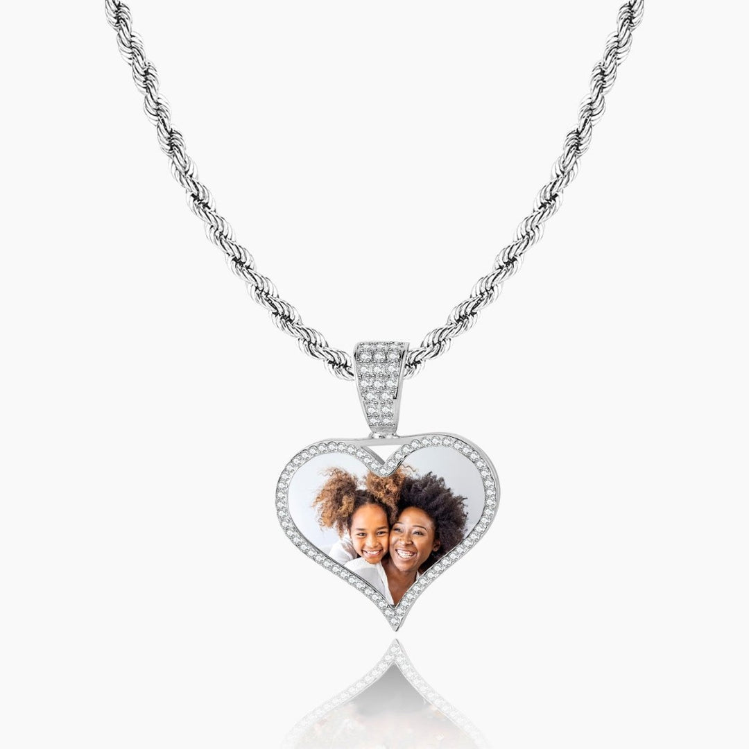 Personalized Photo Pendant With Micro - Set Zirconia - Canvasgiftco