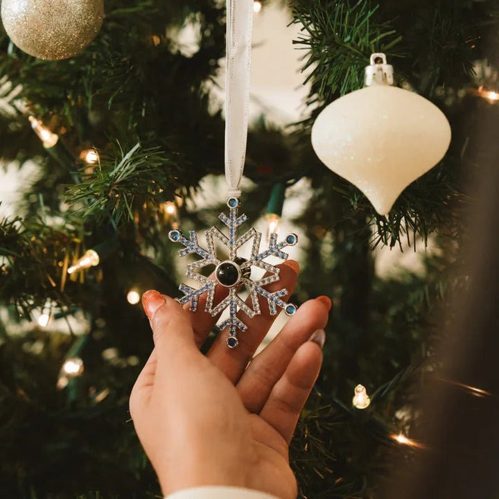 Personalized Projection Ornament Custom Photo Snowflake Christmas Ornament Gifts - Canvasgiftco