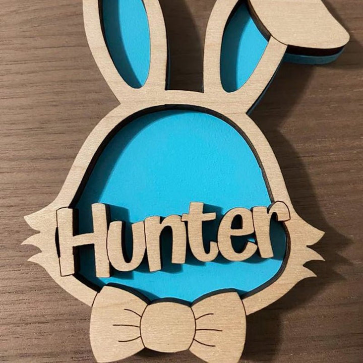 Personalized Wooden Easter Bunny Basket Tags - Canvasgiftco