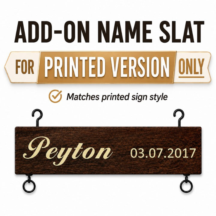 Add-On Name Slat for Grandkids Hanging Sign | Printed Version