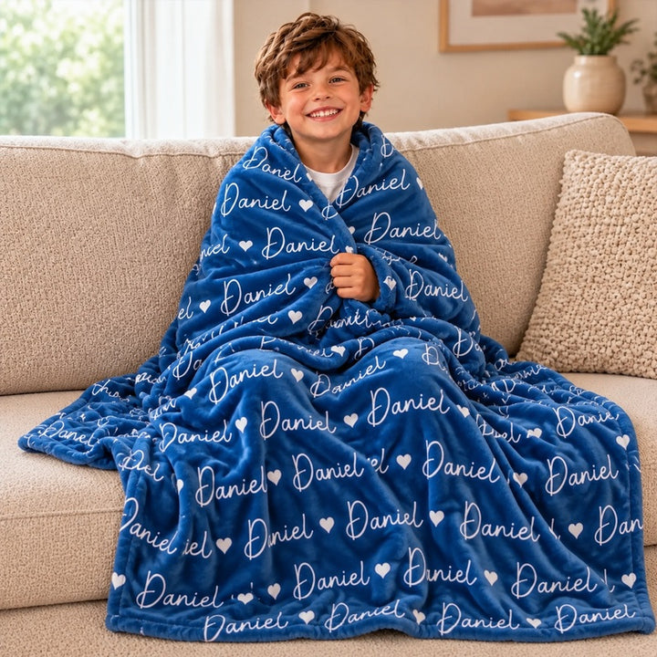 Personalized Blanket - Birthday Gift For Kids, Family - Wrapped In Lots Of Love