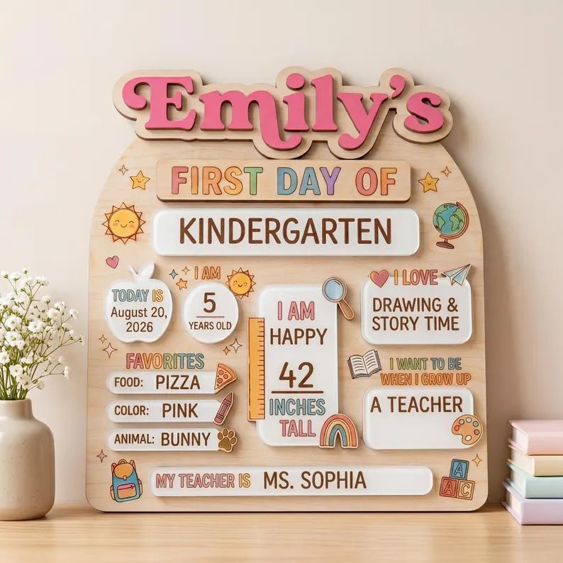 Reusable Personalized First & Last Day of School Board - Canvasgiftco
