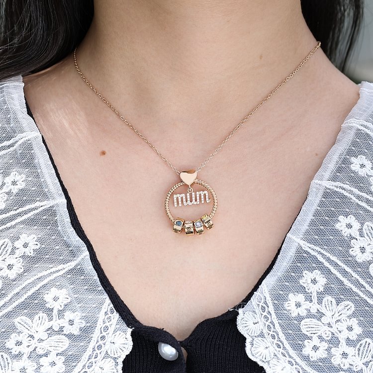 Custom Birthstone Necklace for Mom - Canvasgiftco
