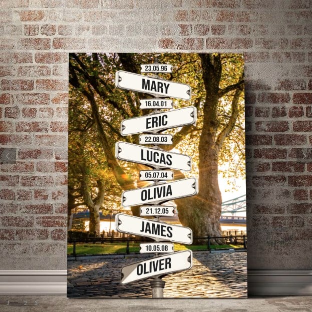 Personalized Canvas Wall Art "Date of birth of children" Summer - Canvasgiftco