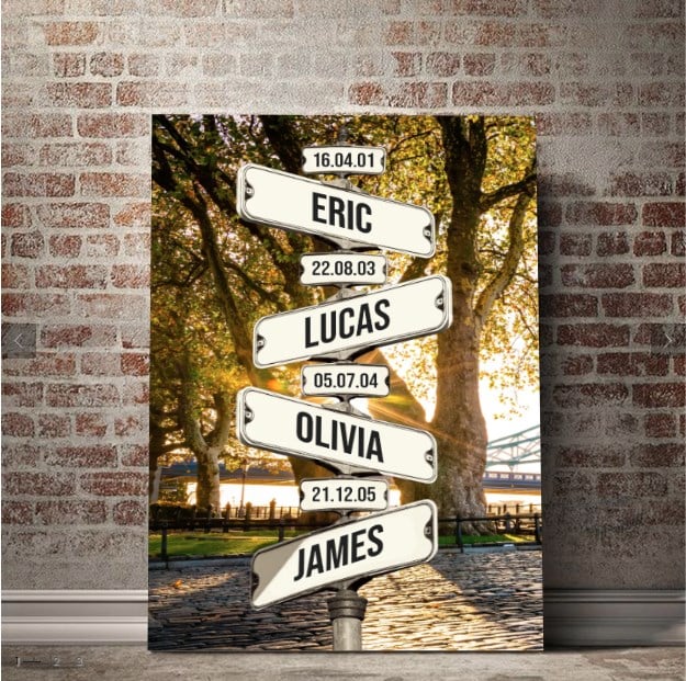 Personalized Canvas Wall Art "Date of birth of children" Summer - Canvasgiftco